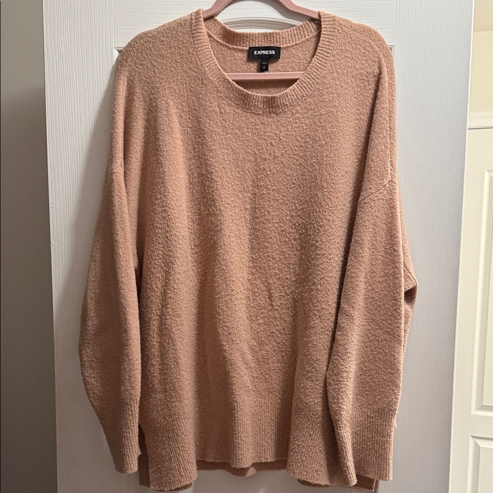 Express Women's Tan Crewneck Sweater